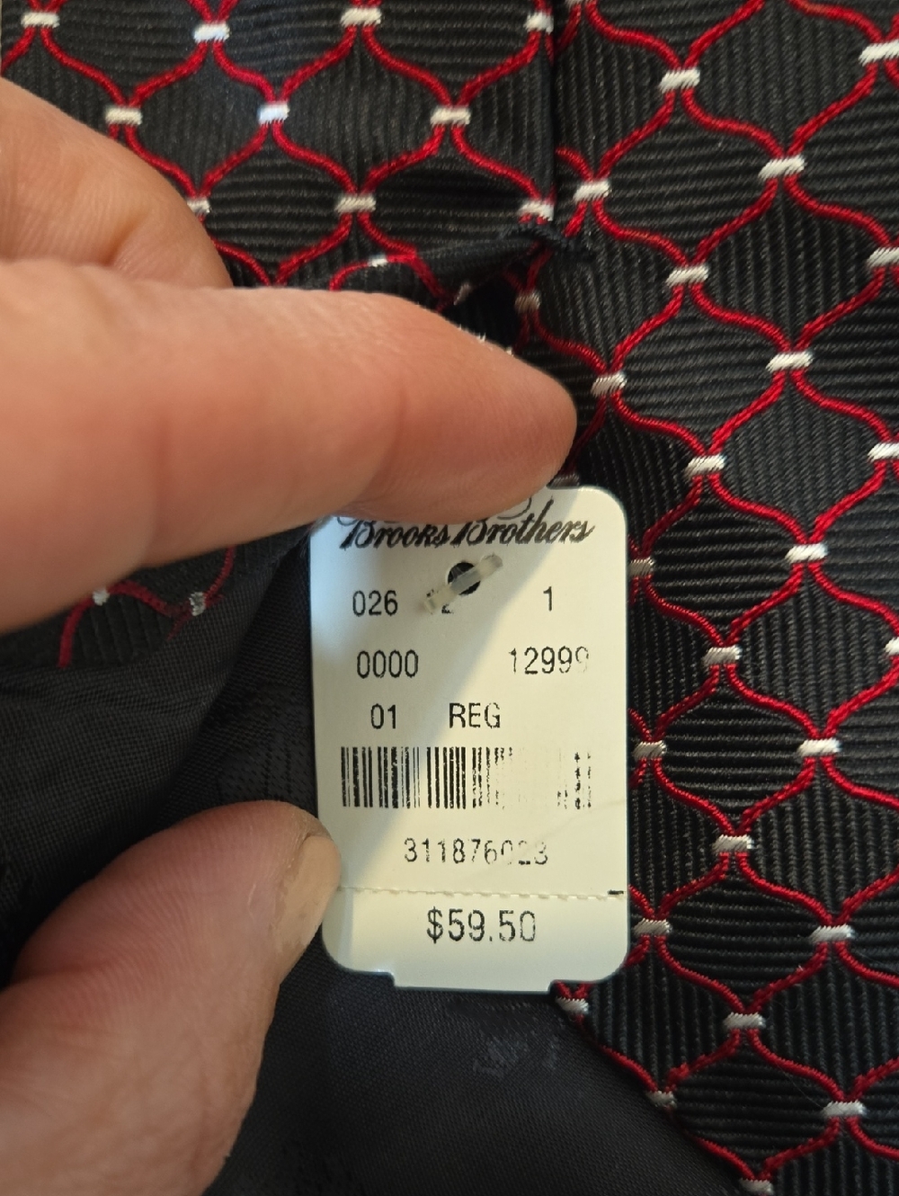 NWT! Brooks Brothers Black And Red Tie!! - Picture 4 of 4